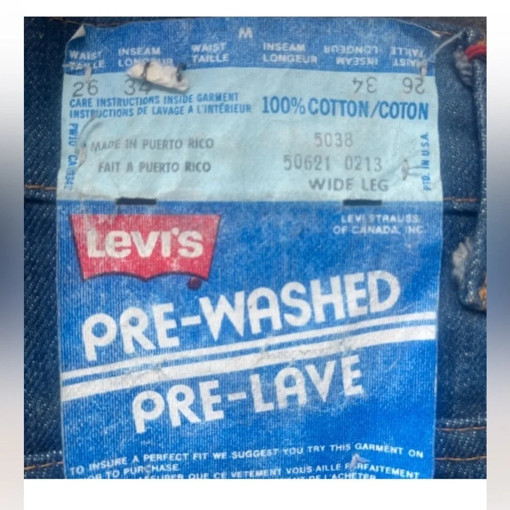 Levi's 1970’s Orange Tag Wide Leg Jeans with Tags - Picture 3 of 14